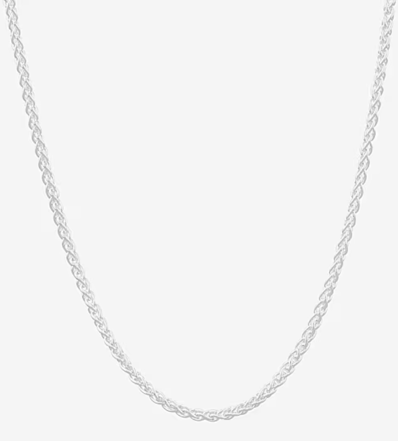 Made in Italy Women's Sterling Silver 22 Inch Wheat Chain Necklace (1.5mm)