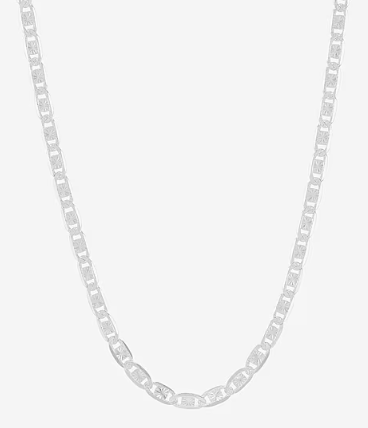 Made in Italy Women's Sterling Silver 18 Inch Valentino Chain Necklace (2.5mm)