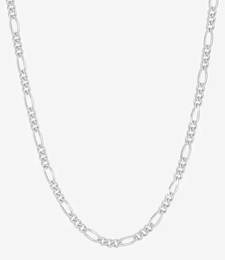 Sterling Silver 22 Inch Figaro Chain Necklace (2.3mm)
