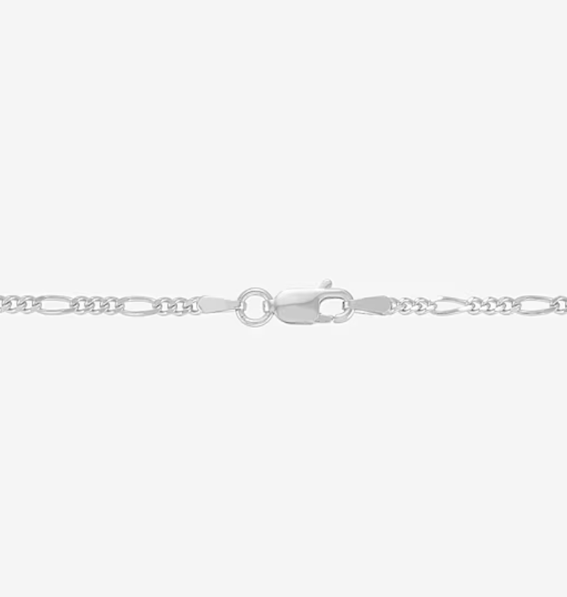 Sterling Silver 22 Inch Figaro Chain Necklace (2.3mm)