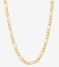 Made in Italy 24K Gold Over Silver 22 Inch Figaro Chain Necklace (3.2mm)