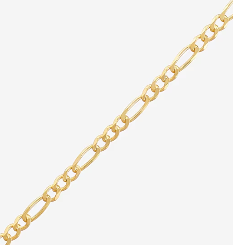 Made in Italy 24K Gold Over Silver 22 Inch Figaro Chain Necklace (3.2mm)
