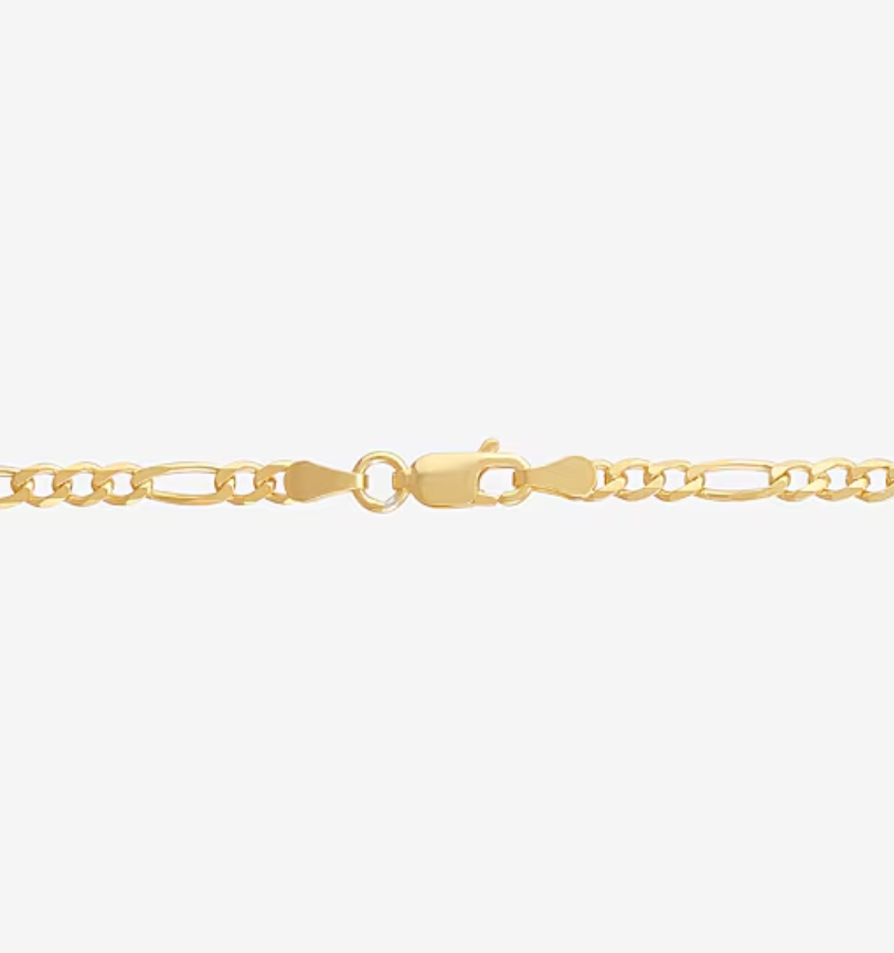Made in Italy 24K Gold Over Silver 22 Inch Figaro Chain Necklace (3.2mm)